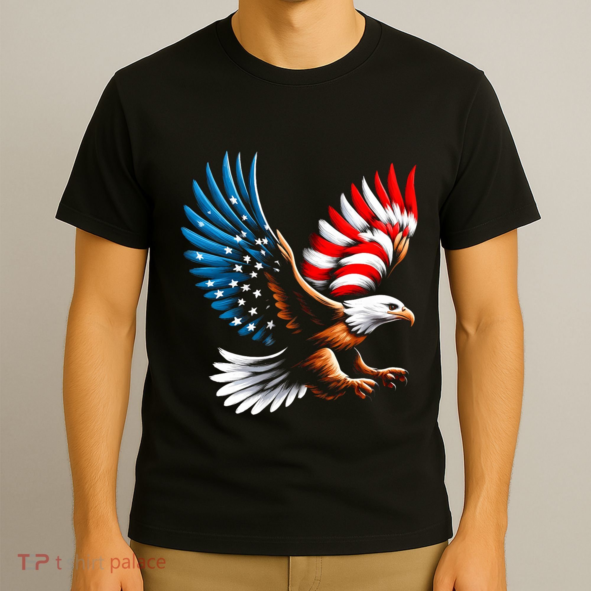 Bald Eagle & Patriotic American Flag 4th Of July T-Shirt