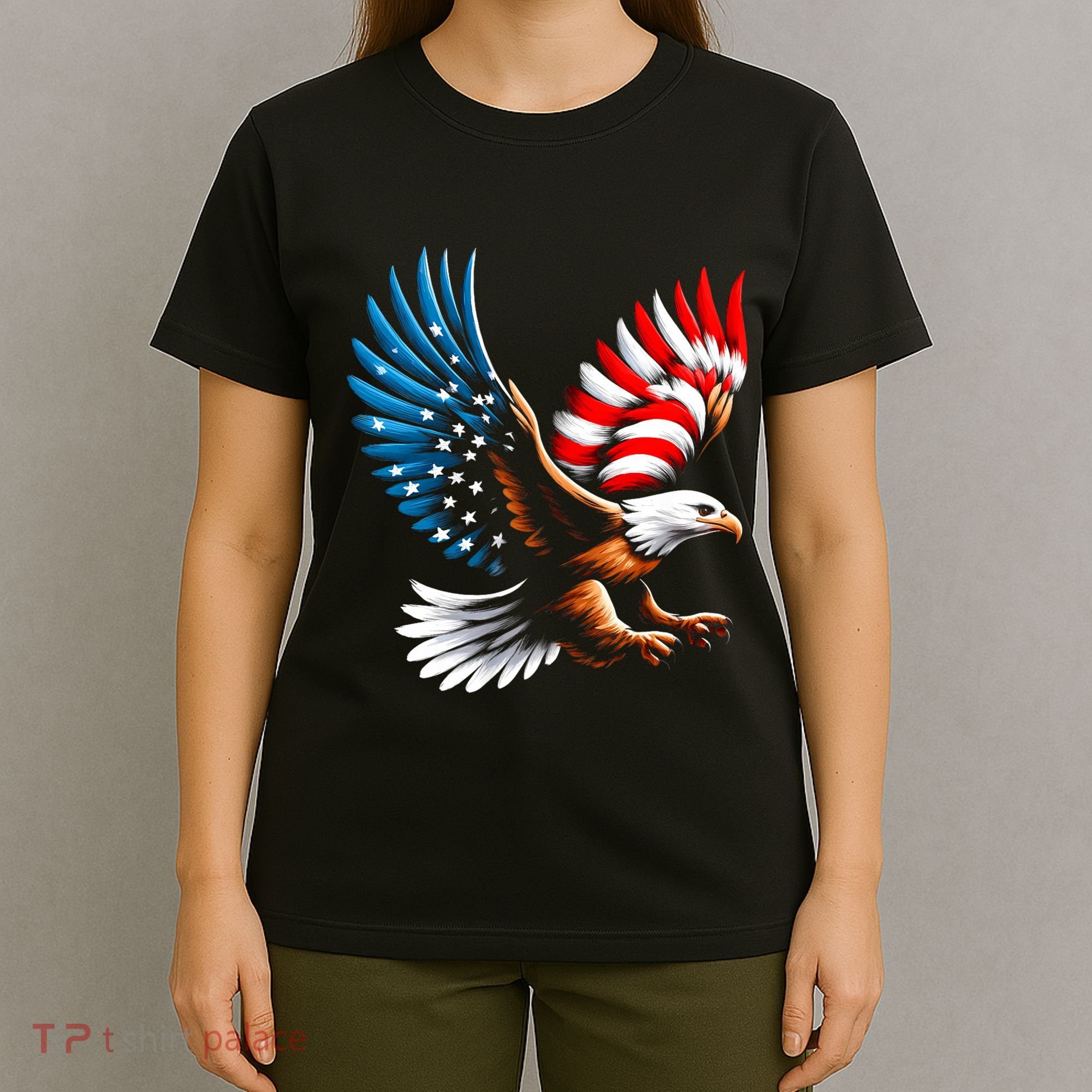 Bald Eagle & Patriotic American Flag 4th Of July T-Shirt