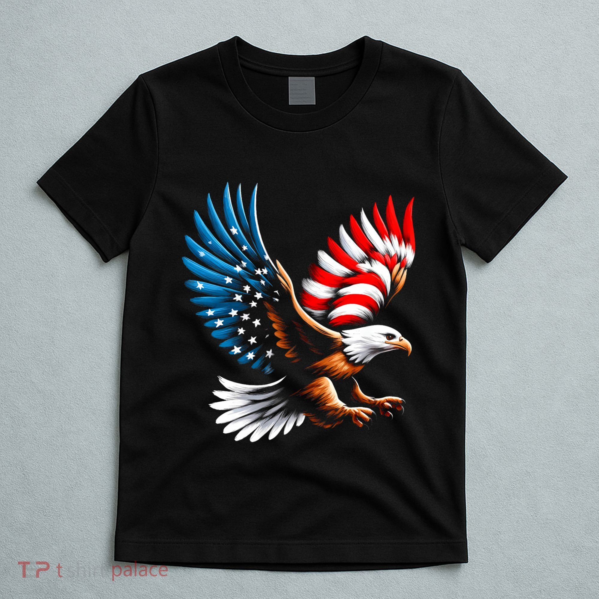 Bald Eagle & Patriotic American Flag 4th Of July T-Shirt