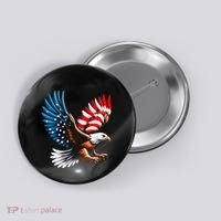 Bald Eagle & Patriotic American Flag 4th Of July Button thumb 0