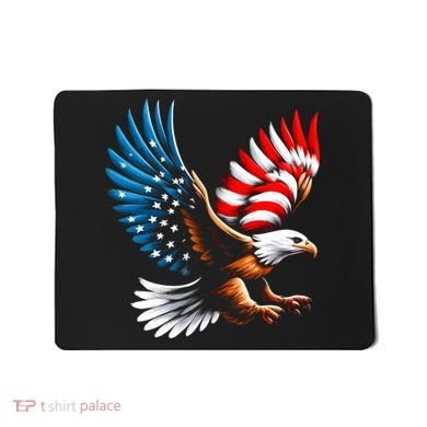 Bald Eagle & Patriotic American Flag 4th Of July Mousepad