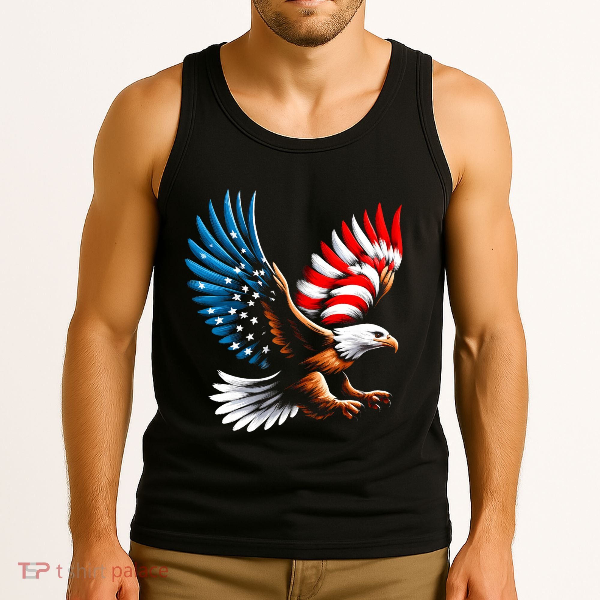 Bald Eagle & Patriotic American Flag 4th Of July Tank Top