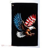 Bald Eagle & Patriotic American Flag 4th Of July Golf Towel thumb 0