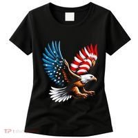 Bald Eagle & Patriotic American Flag 4th Of July Women's T-Shirt thumb 0