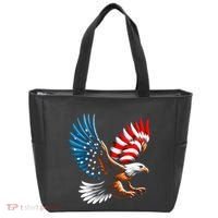 Bald Eagle & Patriotic American Flag 4th Of July Tote Bag thumb 0