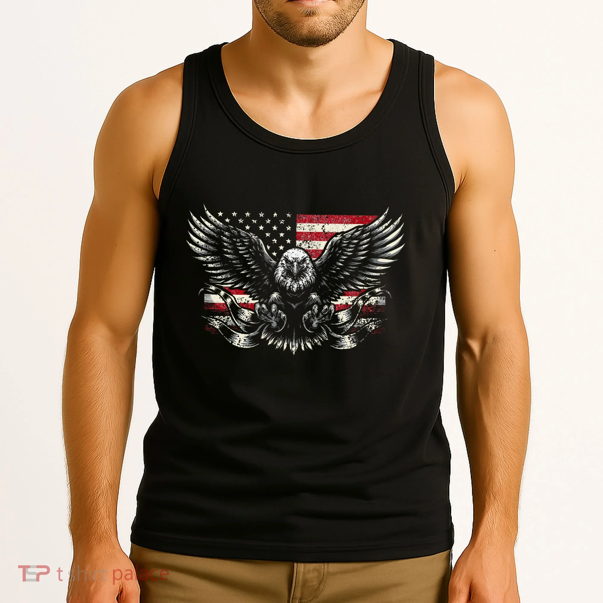 Bald Eagle Patriotic American Eagle Tank Top