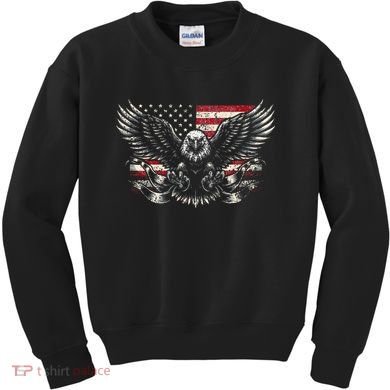 Bald Eagle Patriotic American Eagle Kids Sweatshirt
