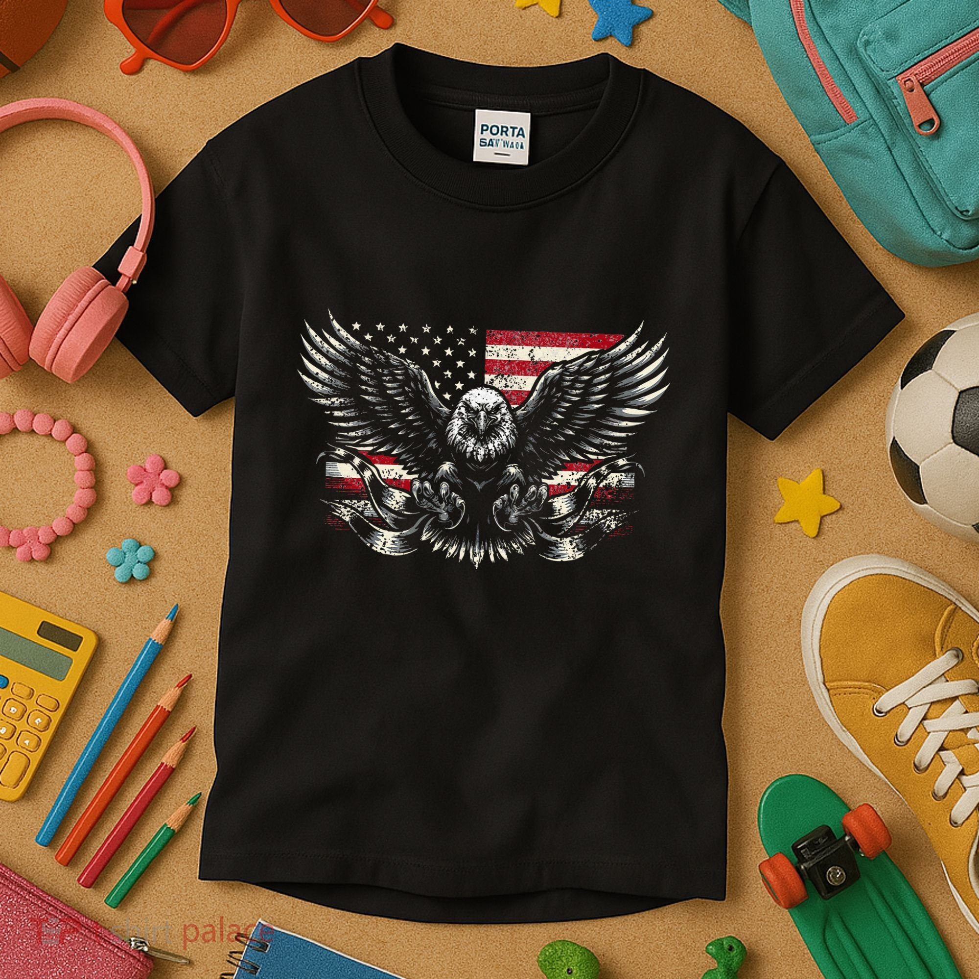 Bald Eagle Patriotic American Eagle Kids T-Shirt