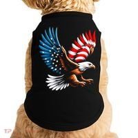 Bald Eagle & Patriotic American Flag 4th Of July Doggie Tank thumb 0
