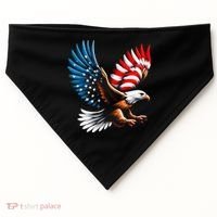 Bald Eagle & Patriotic American Flag 4th Of July USA-Made Doggie Bandana thumb 0