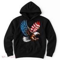 Bald Eagle & Patriotic American Flag 4th Of July Hoodie thumb 0