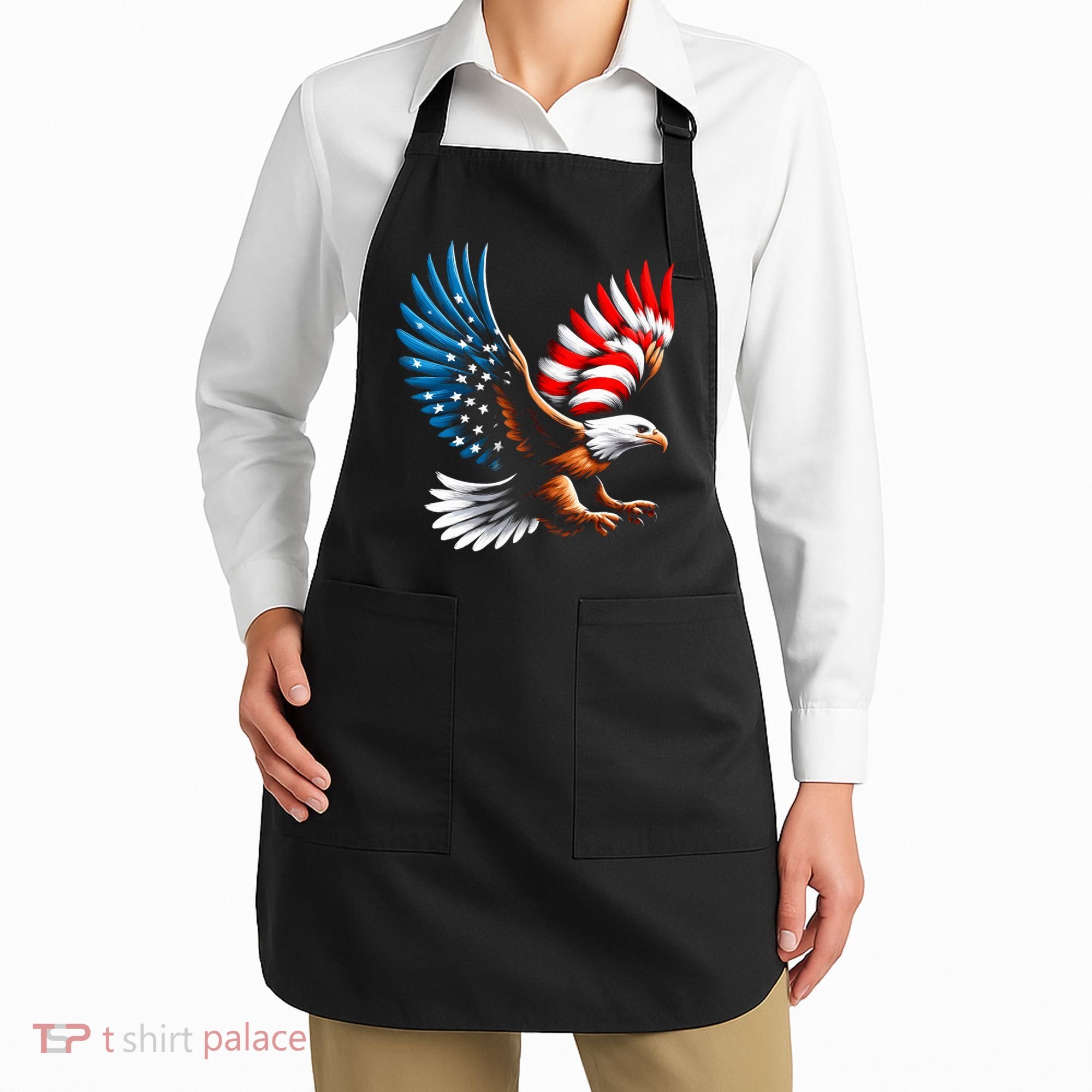Bald Eagle & Patriotic American Flag 4th Of July Apron