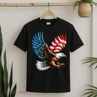 Bald Eagle & Patriotic American Flag 4th Of July T-Shirt thumb 2