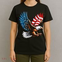 Bald Eagle & Patriotic American Flag 4th Of July T-Shirt thumb 4