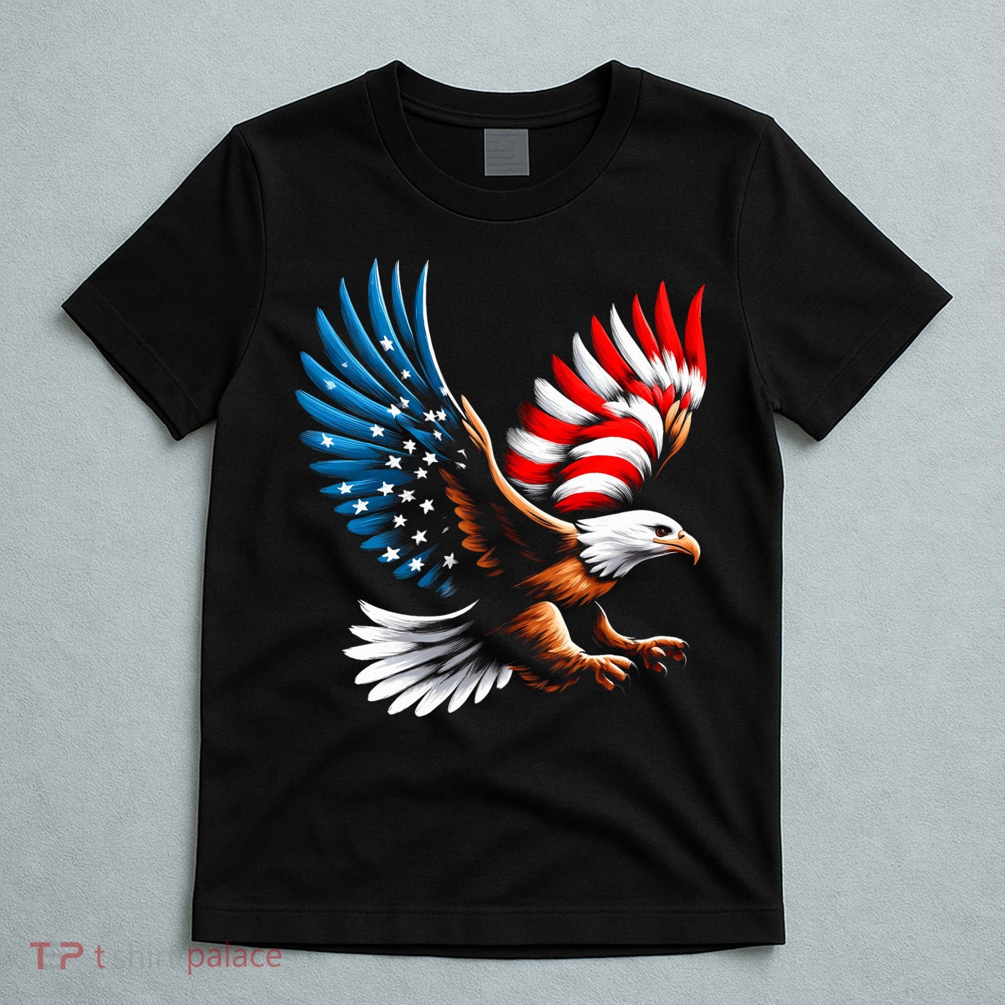 Bald Eagle & Patriotic American Flag 4th Of July T-Shirt