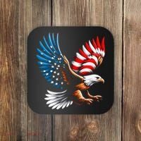 Bald Eagle & Patriotic American Flag 4th Of July Coaster thumb 0