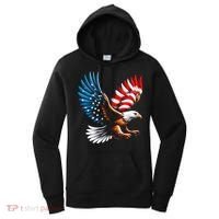 Bald Eagle & Patriotic American Flag 4th Of July Women's Hoodie thumb 0
