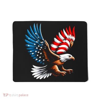 Bald Eagle & Patriotic American Flag 4th Of July Mousepad