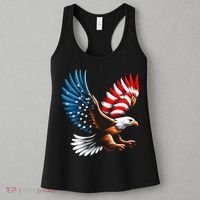 Bald Eagle & Patriotic American Flag 4th Of July Women's Tank Top thumb 3