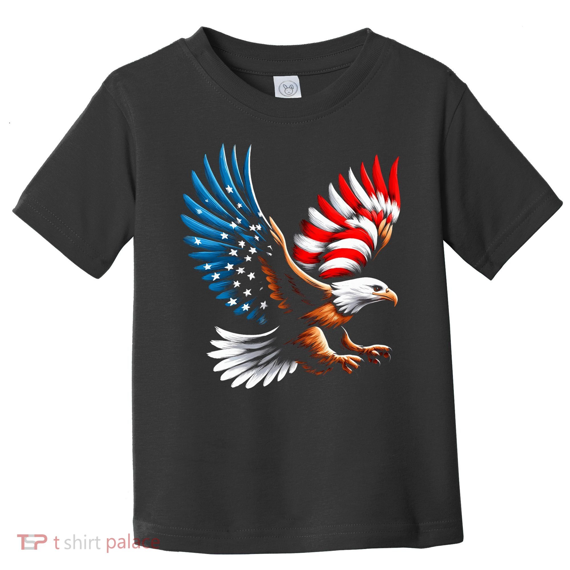 Bald Eagle & Patriotic American Flag 4th Of July Toddler T-Shirt