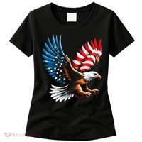 Bald Eagle & Patriotic American Flag 4th Of July Women's T-Shirt thumb 0