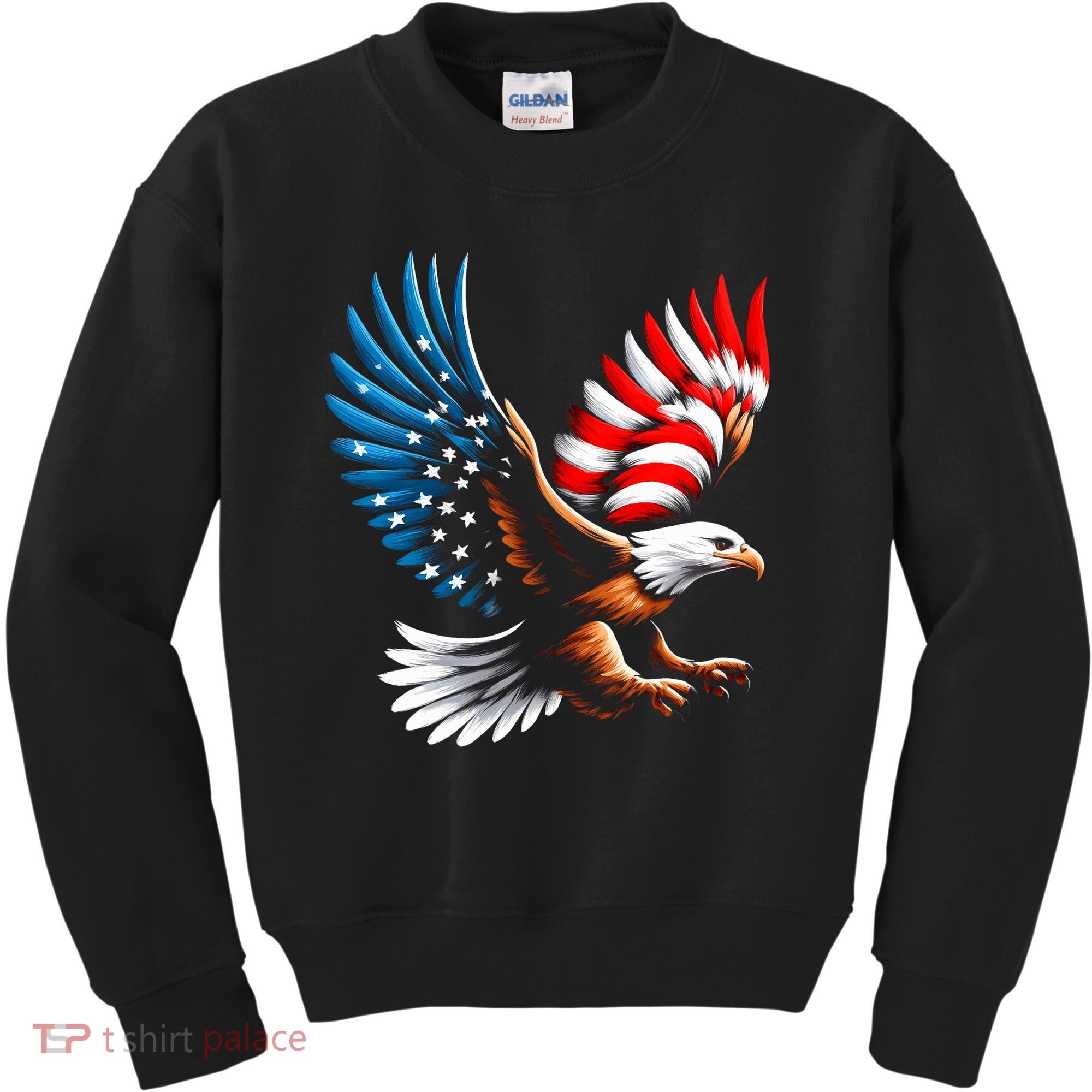 Bald Eagle & Patriotic American Flag 4th Of July Kids Sweatshirt