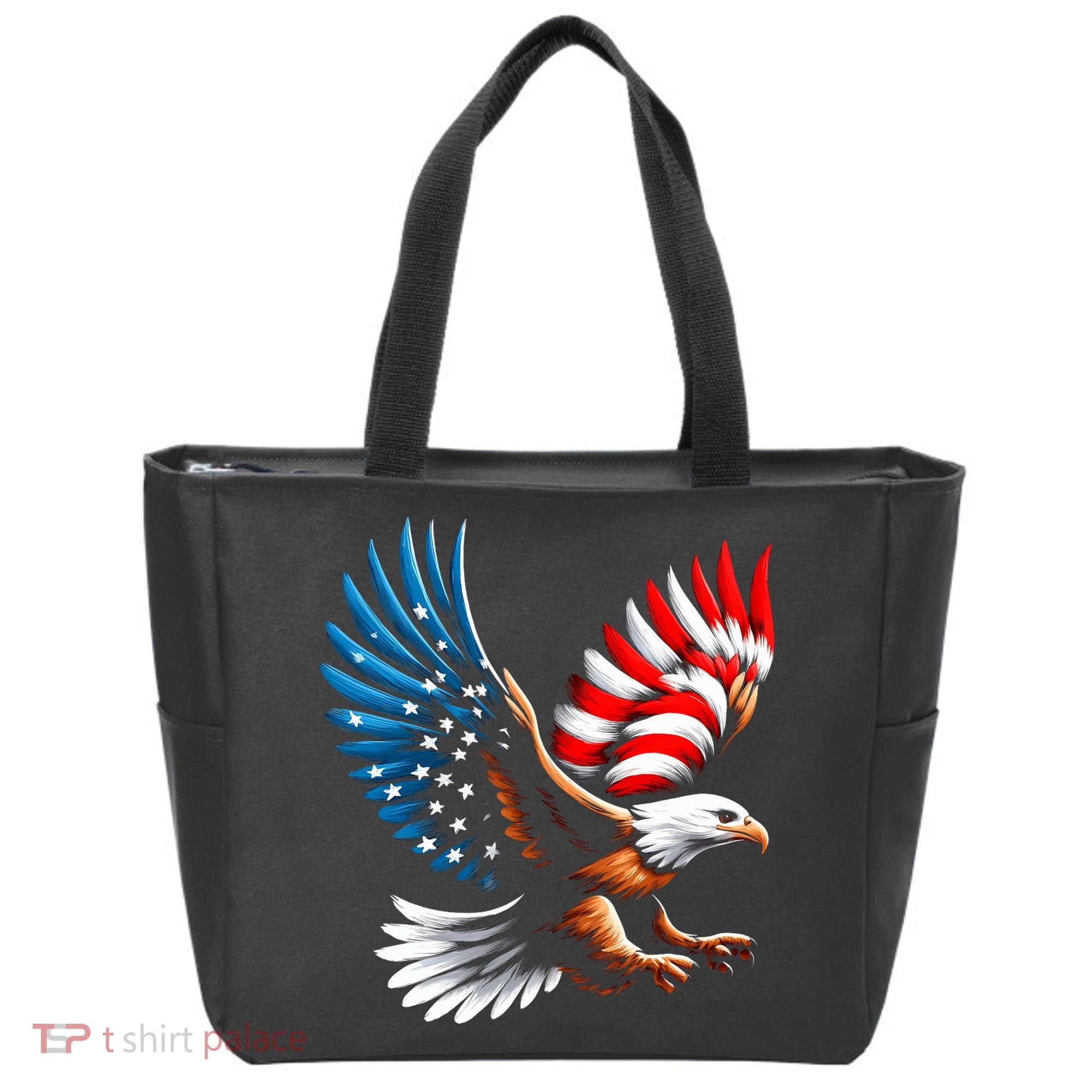 Bald Eagle & Patriotic American Flag 4th Of July Tote Bag