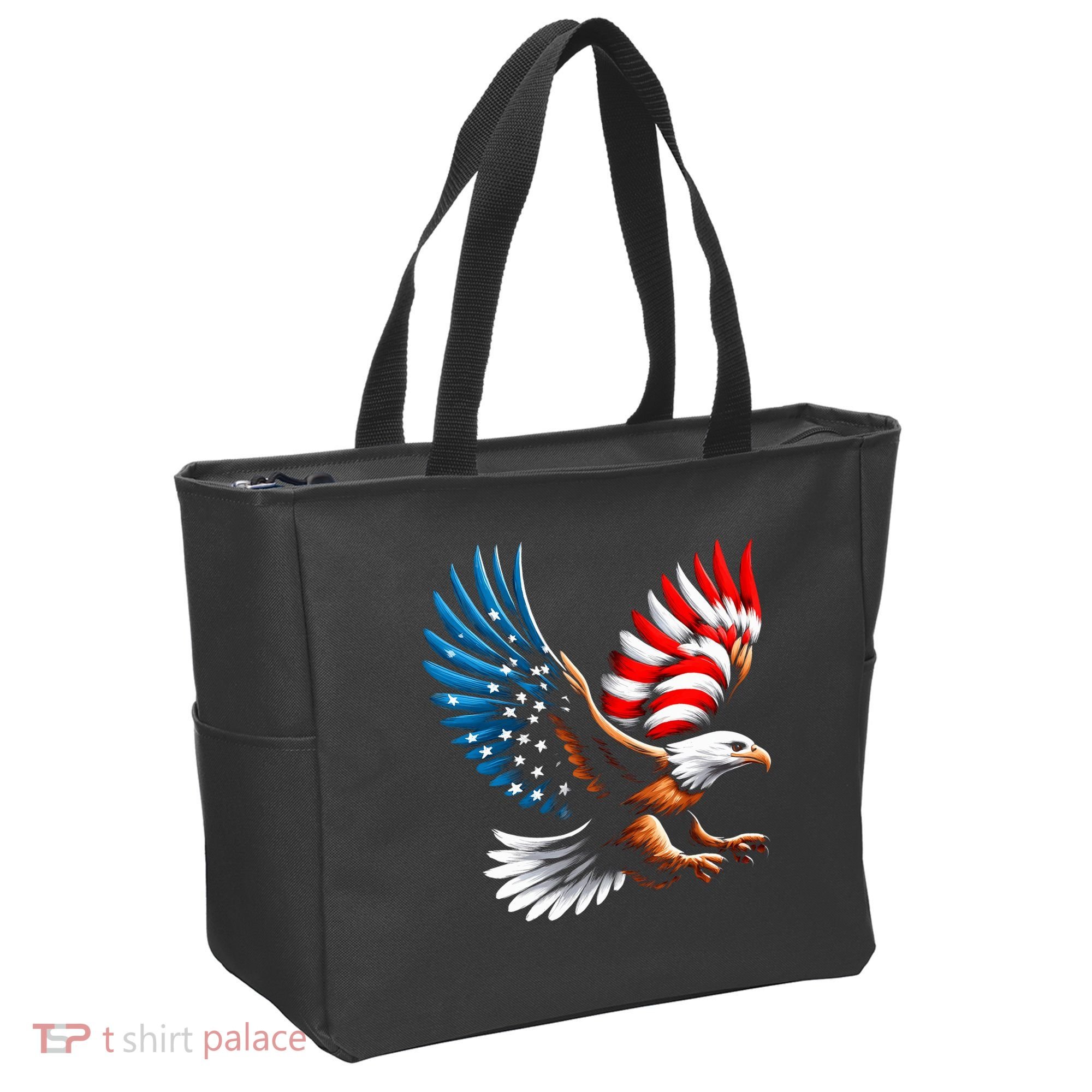 Bald Eagle & Patriotic American Flag 4th Of July Tote Bag