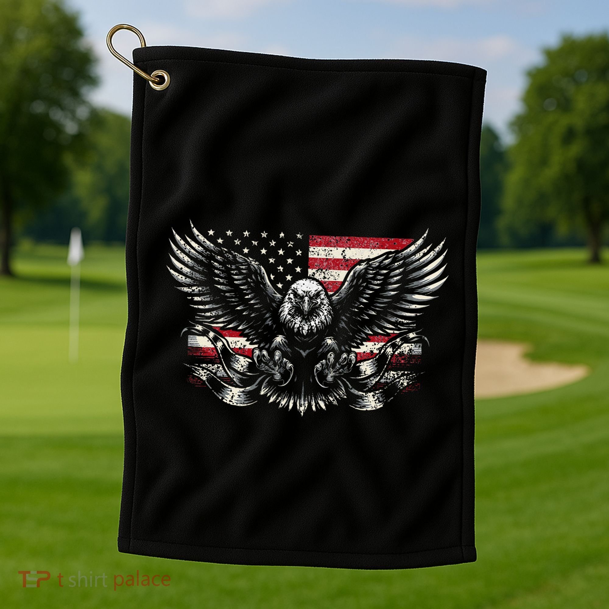 Bald Eagle Patriotic American Eagle Gift Golf Towel