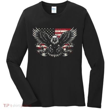 Bald Eagle Patriotic American Eagle Gift Women's Long Sleeve Shirt