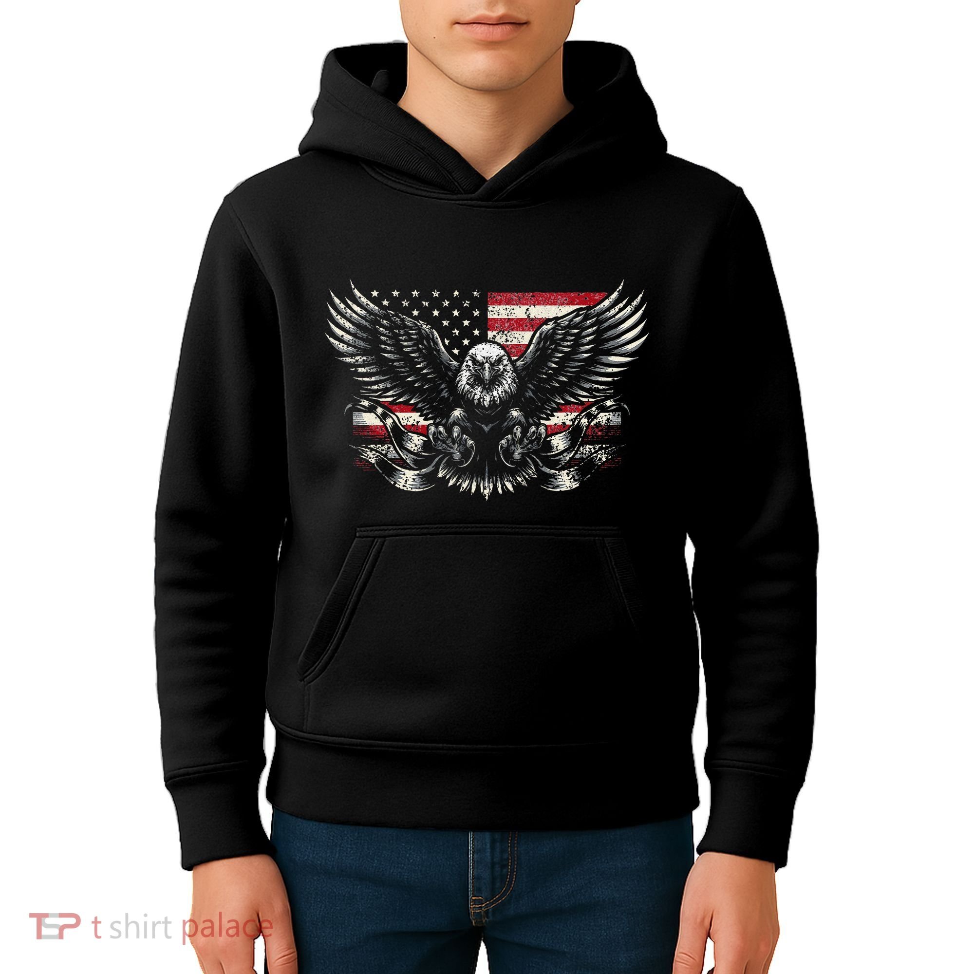 Bald Eagle Patriotic American Eagle Gift Kids Hoodie