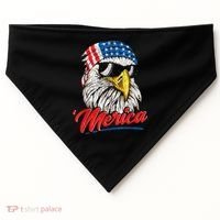 Bald Eagle Proud Patriotic American US Flag 4th Of July USA-Made Doggie Bandana thumb 0