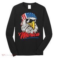 Bald Eagle Proud Patriotic American US Flag 4th Of July Long Sleeve Shirt thumb 0