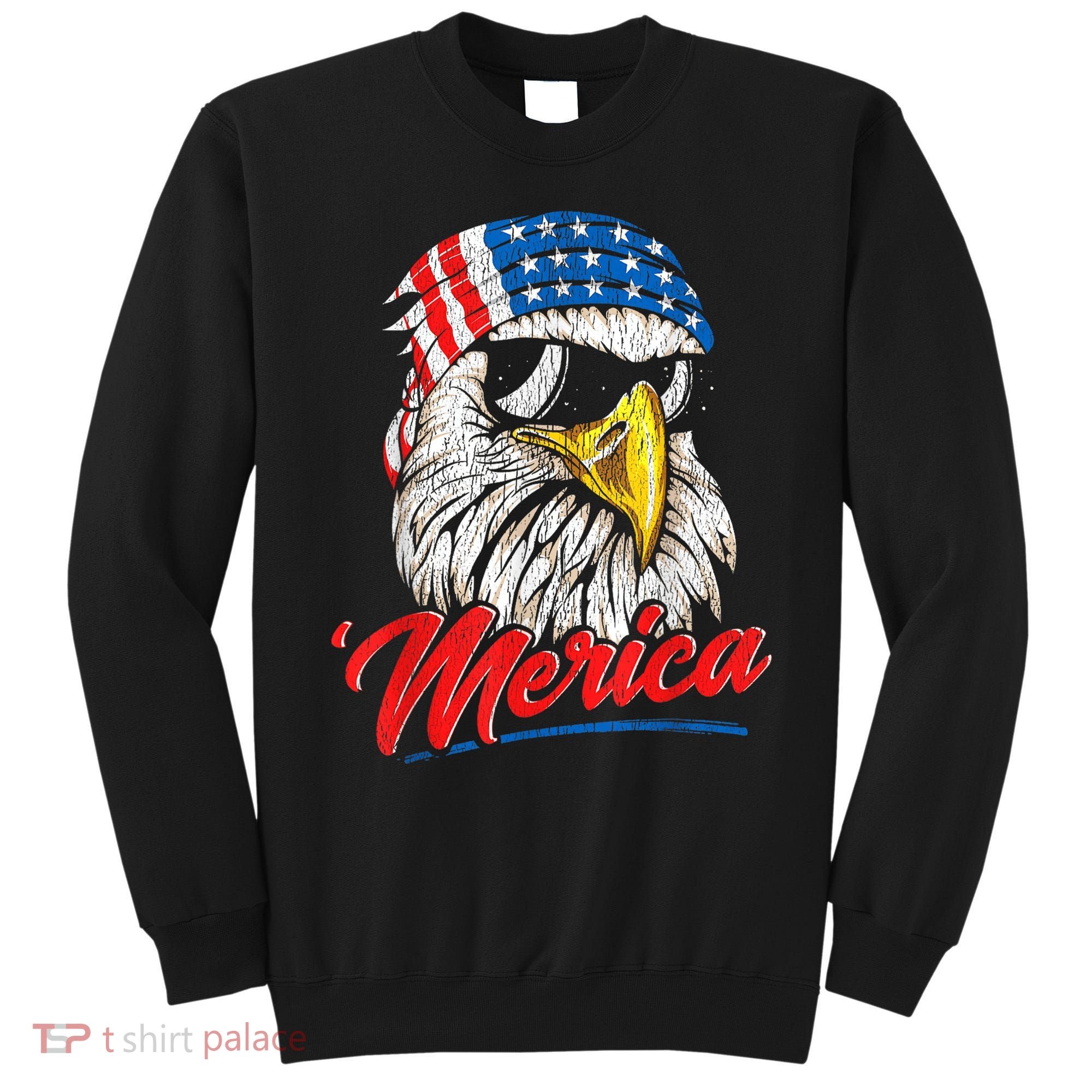 Bald Eagle Proud Patriotic American US Flag 4th Of July Sweatshirt