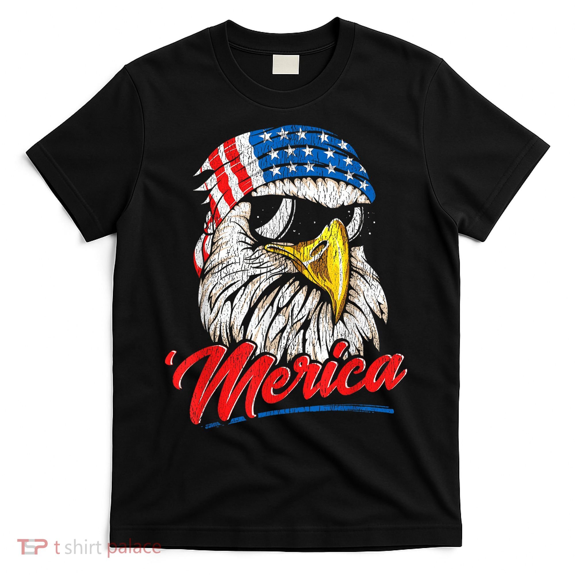 Bald Eagle Proud Patriotic American US Flag 4th Of July T-Shirt