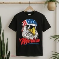 Bald Eagle Proud Patriotic American US Flag 4th Of July T-Shirt thumb 2