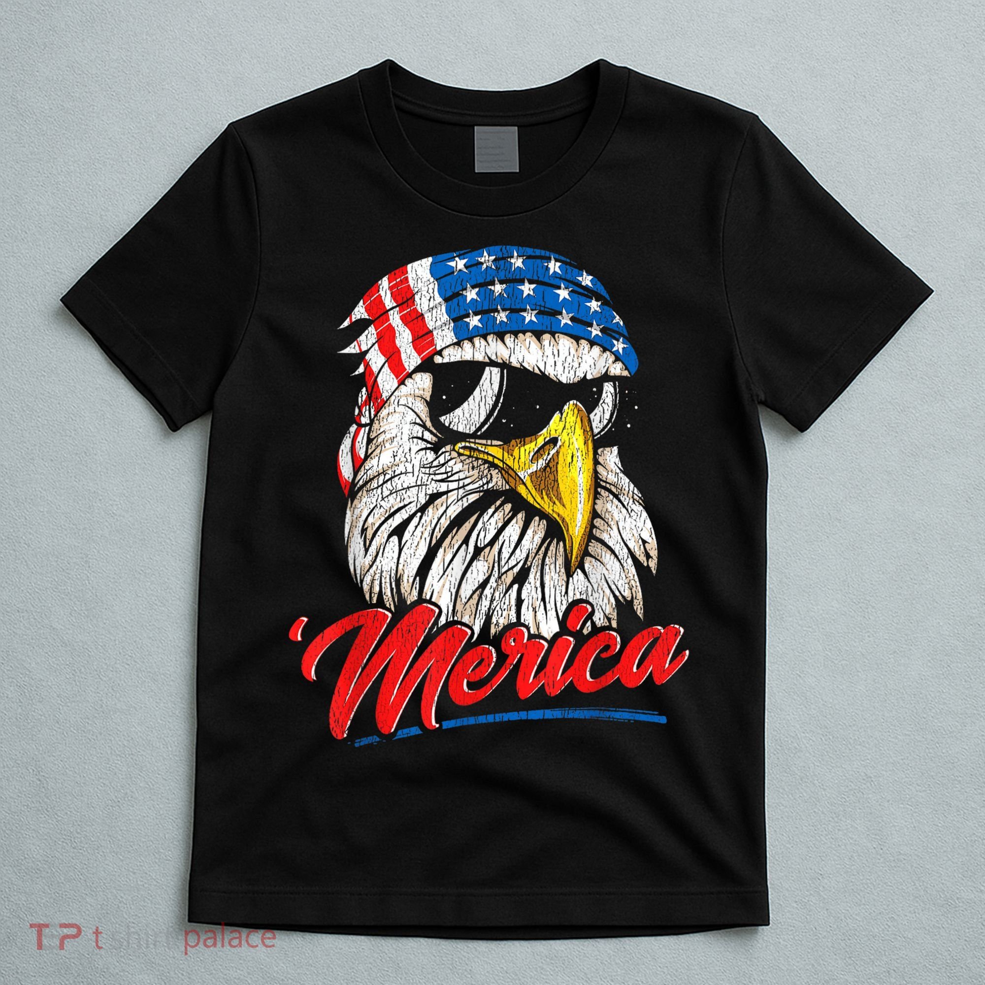 Bald Eagle Proud Patriotic American US Flag 4th Of July T-Shirt