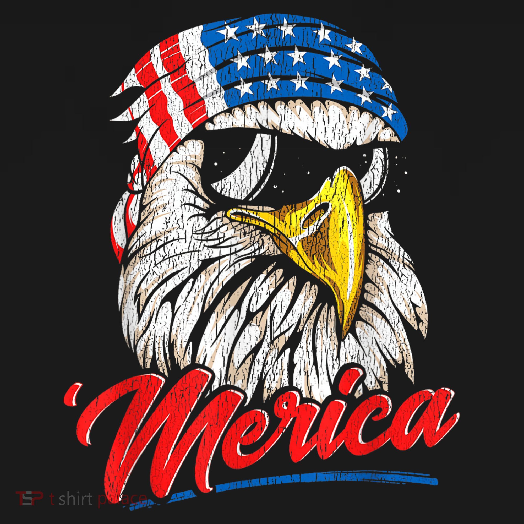 Bald Eagle Proud Patriotic American US Flag 4th Of July Bucket Hat