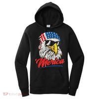 Bald Eagle Proud Patriotic American US Flag 4th Of July Women's Hoodie thumb 0