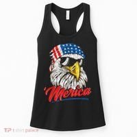 Bald Eagle Proud Patriotic American US Flag 4th Of July Women's Tank Top thumb 0