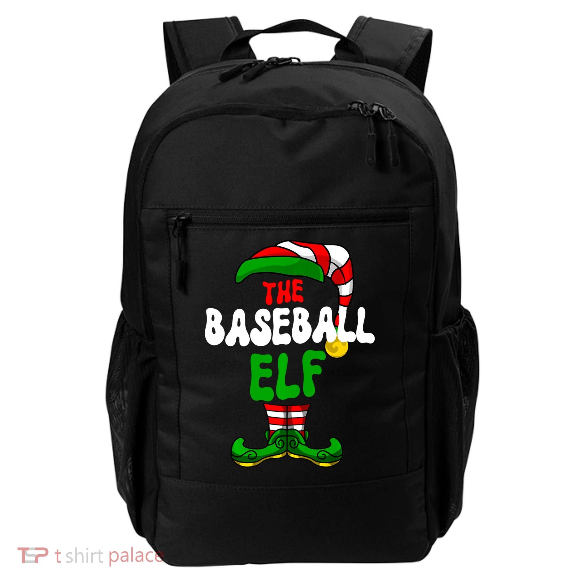 Baseball Elf Pajama Matching Group Christmas Holiday Backpack