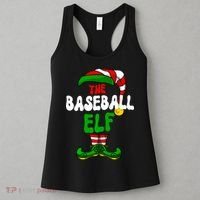 Baseball Elf Pajama Matching Group Christmas Holiday Women's Tank Top thumb 3