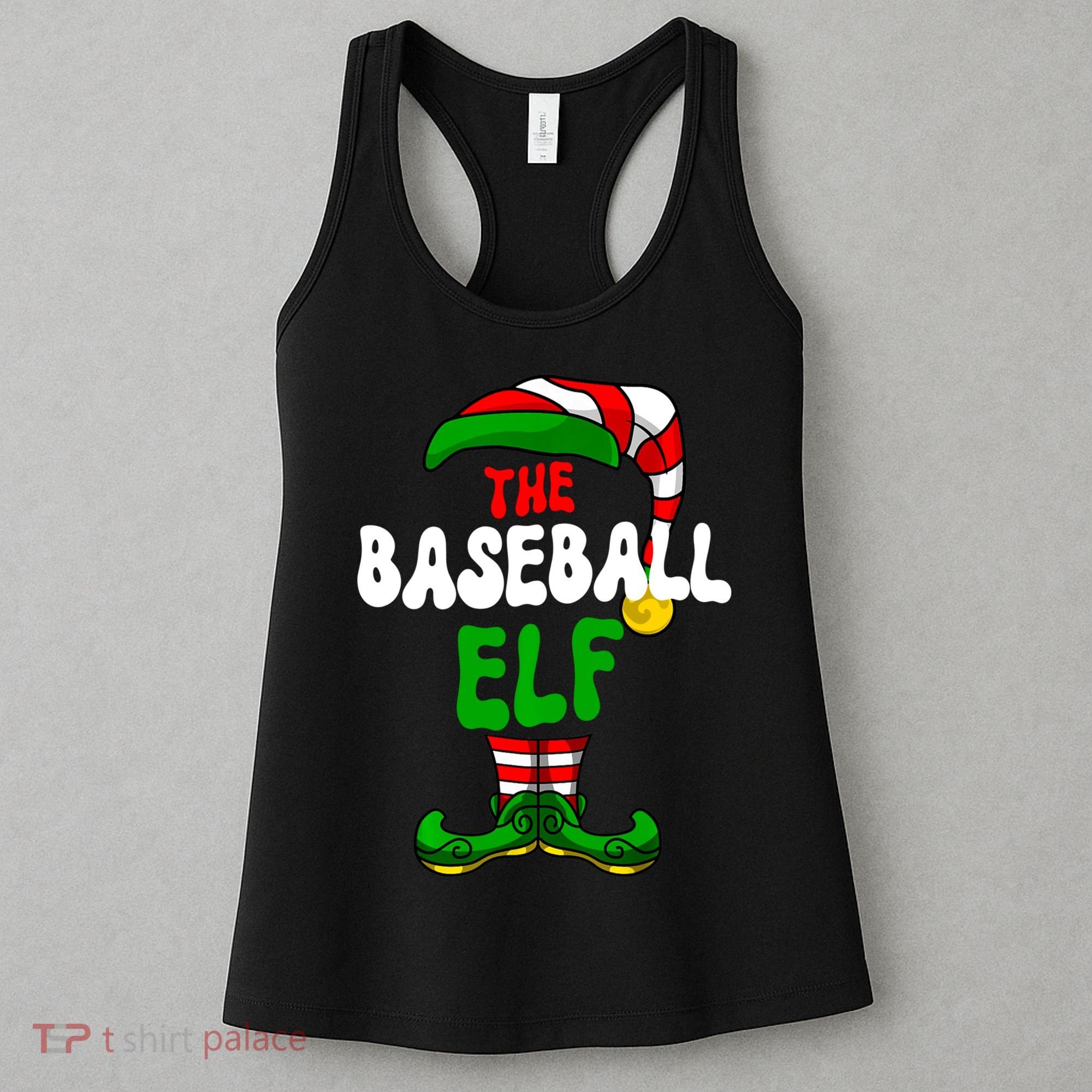 Baseball Elf Pajama Matching Group Christmas Holiday Women's Tank Top