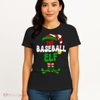 Baseball Elf Pajama Matching Group Christmas Holiday Women's T-Shirt thumb 4