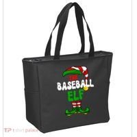 Baseball Elf Pajama Matching Group Christmas Holiday Tote Bag thumb 2