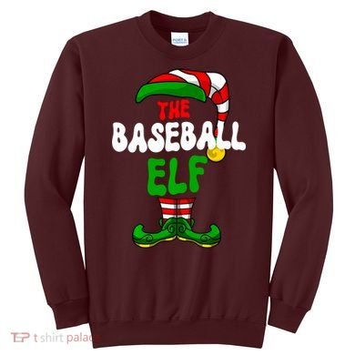 Baseball Elf Pajama Matching Group Christmas Holiday Sweatshirt