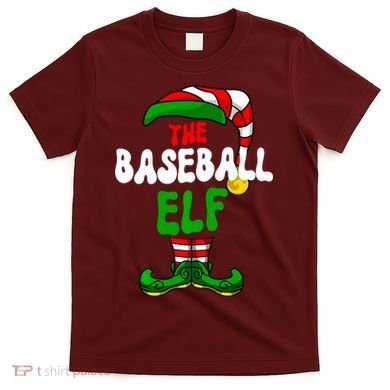 Baseball Elf Pajama Matching Group Christmas Holiday T-Shirt