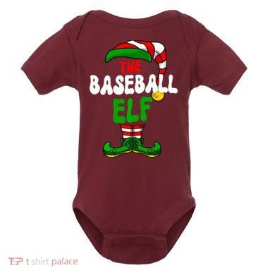 Baseball Elf Pajama Matching Group Christmas Holiday Baby Bodysuit