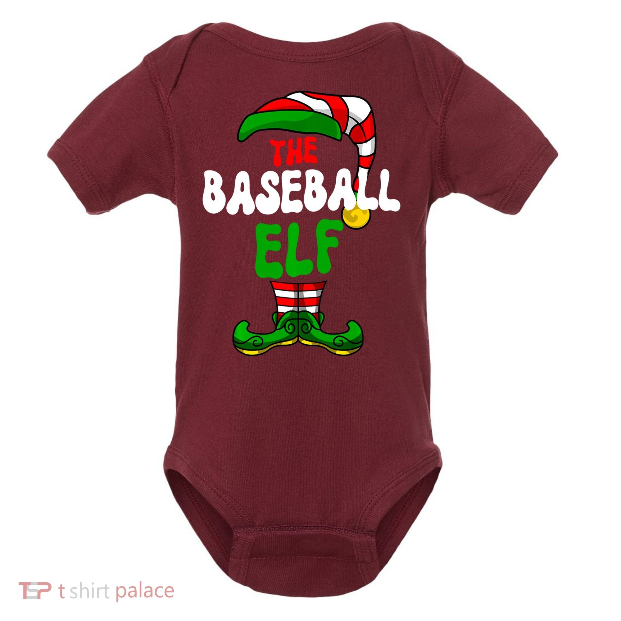 Baseball Elf Pajama Matching Group Christmas Holiday Baby Bodysuit