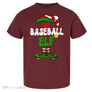 Baseball Elf Pajama Matching Group Christmas Holiday Toddler T-Shirt